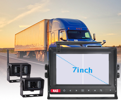 Versatile HD 7-inch digital wireless monitor with quad-view functionality, supplied with two high-definition reversing cameras. Designed for heavy-duty use in trucks, mining, and commercial vehicles, this system delivers clear, uninterrupted video with a wireless range of up to 200 metres. The monitor supports up to four cameras, providing expandable coverage and greater situational awareness for safer driving and reversing. Versatile HD 7-inch digital wireless monitor with quad-view functionality, supplied with two high-definition reversing cameras. Designed for heavy-duty use in trucks, mining, and commercial vehicles, this system delivers clear, uninterrupted video with a wireless range of up to 200 metres. The monitor supports up to four cameras, providing expandable coverage and greater situational awareness for safer driving and reversing.