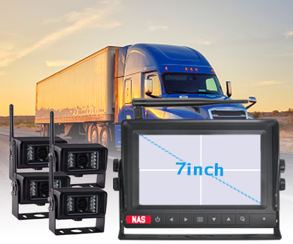 Heavy-duty 7-inch AHD digital wireless monitor paired with four reversing cameras, offering real-time quad view. Ideal for trucks, commercial vehicles, and mining equipment, this system provides up to 200 metres of wireless range in clear line of sight. Designed to enhance visibility, reduce blind spots, and support safer manoeuvring in demanding environments. Heavy-duty 7-inch AHD digital wireless monitor paired with four reversing cameras, offering real-time quad view. Ideal for trucks, commercial vehicles, and mining equipment, this system provides up to 200 metres of wireless range in clear line of sight. Designed to enhance visibility, reduce blind spots, and support safer manoeuvring in demanding environments.