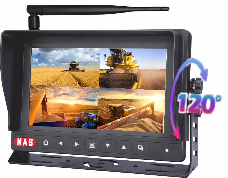 U-shaped mounting bracket for reversing camera monitor with 120° tilt adjustment. Provides flexible viewing angles for easy installation in trucks and machinery. U-shaped mounting bracket for reversing camera monitor with 120° tilt adjustment. Provides flexible viewing angles for easy installation in trucks and machinery.