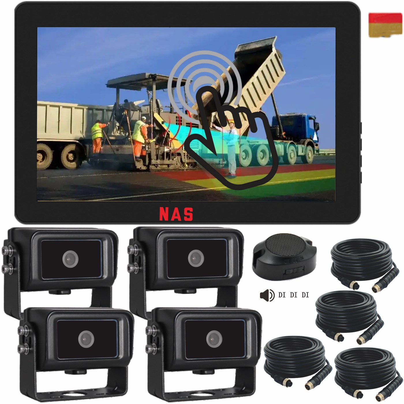 10.1 Inch Waterproof 4 Camera Reversing Camera Kit Touch Screen