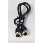 A 300mm male-to-male reversing camera extension cable with heavy-duty 4-pin aviation connectors designed for a secure, vibration-resistant connection. The push-in and screw-tight design ensures a stable fit, while rubber O-rings provide a waterproof and dustproof seal, making it ideal for harsh environments. Made from high-quality airline aviation cable, this adapter is used when existing cables have opposite connections to standard NAS reversing camera cables.
