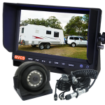7inch Caravan Reversing Monitor Camera Kit With One Camera Suzie/Curly Cable And One 120° Camera. The Camera Eyeball can be Manoeuvred into any position.  Monitor Supports Two Cameras, Option to Add Extra Camera  (RV-MSD7T1C14)