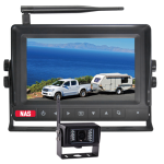 High-definition 7-inch wireless monitor paired with a wide-angle IP69K reversing camera, purpose-built for caravan towing. The camera offers a 100° viewing angle to cover blind spots and improve rear visibility during highway driving, reversing into caravan parks, or hitching trailers. Designed for durability in Australian conditions, this setup ensures clear visuals and added safety on long-distance hauls. Expandable to support up to four cameras for full towing visibility.