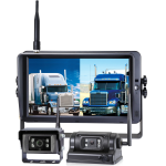 The 10.1-inch Touch Screen Monitor Kit provides high-definition viewing with a versatile and reliable setup. It includes a rechargeable, portable magnetic camera with a strong base for flexible mounting and a second reverse camera requiring a constant power source for permanent, continuous operation. The monitor features crisp visuals and intuitive controls, allowing seamless switching between cameras, making it ideal for reversing, monitoring, and heavy-duty applications.