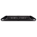 1080P HD number plate reversing camera with 140° wide-angle view, aluminium alloy housing, and a built-in microphone for enhanced safety and audio monitoring.