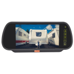 A 7-inch AHD rear vision mirror monitor securely clips over the existing mirror, displaying high-definition reversing camera footage while maintaining a sleek interior design. Supports two cameras with audio input for enhanced safety.