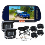 Quality Caravan Reversing Camera Kit - Two Cameras Choose Camera Angles to Enhance Driver Vision.  Rear Vision Mirror Monitor , Two Cameras and a Two Camera Suzie Squiggly Cable. (RV-HDMSD87T2C2*02-RVCS)