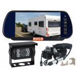 7inch Monitor That Clip Over the Rear Vision Mirror, Small 90 Degree Backup Camera and Suzie Caravan Cable.  Monitor Supports Two Cameras, Option to Add Extra Camera (HDMSD87T1CHD13).