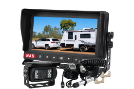 Caravan reversing camera kits with HD monitors and cameras for safer reversing, rear visibility and travelling observation while towing.