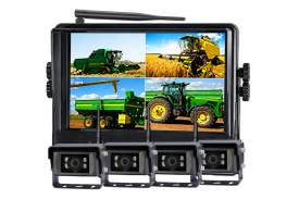 Digital wireless reversing camera system with monitor and four cameras