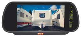 A 7-inch AHD rear vision mirror monitor securely clips over the existing mirror, displaying high-definition reversing camera footage while maintaining a sleek interior design. Supports two cameras with audio input for enhanced safety.