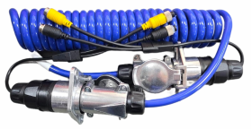 7-Pin Two Cameras HD Woza Cable with Two Audio Output for Heavy Duty Truck and Caravan