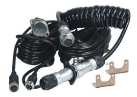 Woza Cable 4m Spring Curly Cable Kit with 10M and 15M extension cables for caravan and trailer reversing cameras. Durable, flexible, and designed for Australian conditions.