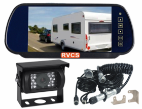 7inch Monitor That Clip Over the Rear Vision Mirror, Small 90 Degree Backup Camera and Suzie Caravan Cable.  Monitor Supports Two Cameras, Option to Add Extra Camera (HDMSD87T1CHD13).