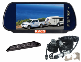 7inch Mirror Vision Monitor Clips Over Existing Mirror, 140 Degree Quality Number Plate Camera. Monitor Supports Two Cameras, Option to Add Extra Camera (RV-HDMSD87T1CHDFV140Au-RVCS).
