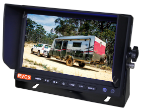 A 7-inch AHD reversing camera monitor with clear HD display, designed for cars, utes, caravans, and light commercial vehicles. Supports two cameras, allowing individual viewing for improved visibility and safety.