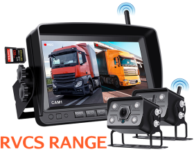 Affordable 7-inch AHD digital wireless reversing camera kit featuring dual split-screen display and DVR recording. Includes two high-definition cameras and an AHD monitor delivering exceptional image clarity. The interference-free wireless signal ensures seamless performance in light commercial and domestic vehicles. Designed for easy installation without long video cables, this kit provides a dependable rearview solution for reversing, parking, and towing.