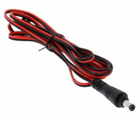 2m DC Extension Lead, 5.5x2.1mm Male Connector, Pre-Tinned & Stripped Wires