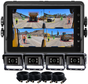 10.1 Inch AI 4 Camera Wired System for Trucks, Mining and Heavy Equipment