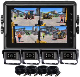 7 Inch AI 4 Camera Wired System for Trucks, Mining and Heavy Equipment
