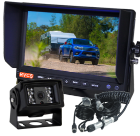 7" Caravan Reversing Camera Kit With One Camera Woza/Curly Cable and a 120° Waterproof Backup Camera.  Monitor Supports Two Cameras, Option to Add Extra Camera (RV-HDMSD7T1HD15-RVCS)