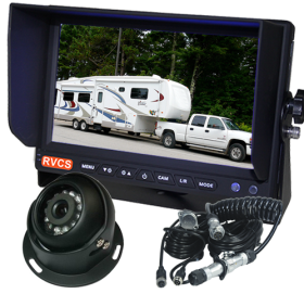 Caravan Reversing Camera for Reversing Safety- Kit Includes 7" LCD Monitor one Dome Camera and All Cables For a Secure Connection Between the Caravan & the Car.  Monitor Supports Two Cameras, Option to Add Extra Camera (RV-MSD7T1C16)