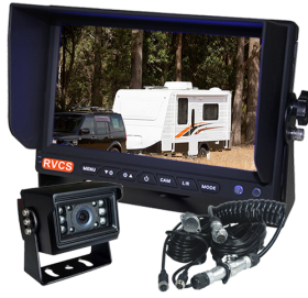 7inch Caravan Reversing Monitor Camera Kit With One Camera Suzie/Curly Cable And One MINI 120° Cameras. Monitor Supports Two Cameras, Option to Add Extra Camera (RV-MSD7T1C18)