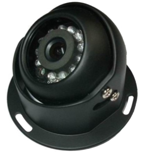 Dome reversing camera with 120° wide-angle lens, 600TVL Sharp CCD sensor, 10m night vision, IP67 waterproof rating & adjustable eyeball focus.
