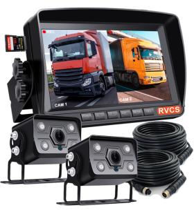 7inch HD Dual Screen Monitor Two Backup Cameras DVR Excellent Image Quality (TR-DMH72*67Rec  - Triune)