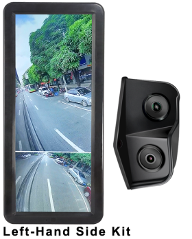 Left Blind Spot Monitor System for Trucks - 12.3" AI Display, Dual HD Cameras, DVR & G-Sensor
