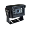 Compact Sharp CCD reversing camera with 120° wide-angle view, 600TVL resolution, 6 LED night vision, IP67 waterproof rating & 4-pin screw female connection.
