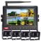 AHD 7-inch Digital Wireless Monitor with quad-view capability, paired with four high-definition reverse cameras. Designed to enhance visibility and eliminate blind spots, this robust system is ideal for trucks, mining equipment, and commercial vehicles. The monitor supports simultaneous display from all four cameras, providing operators with a complete view of their surroundings for safer and more efficient manoeuvring in demanding environments.