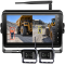 7 Inch AI Digital Wireless 2 Camera Kit with split screen monitor, pedestrian and vehicle detection for trucks and heavy machinery