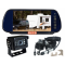 Caravan Backup Camera Kit. 7inch Anti-Glare Mirror Monitor, Mini Camera & Caravan Breakaway Spring Cable. Monitor Supports Two Cameras, Option to Add Extra Camera (RV-HDMSD87T1HD18-RVCS).
