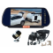 AHD Rear Vision Mirror Backup Monitor, Tiny Butterfly Camera 150°, One Camera Caravan Squiggly Cable to Make Caravan Hitching and Unhitching Easy.  Monitor Supports Two Cameras, Option to Add Extra Camera (HDMSD87T1C50).